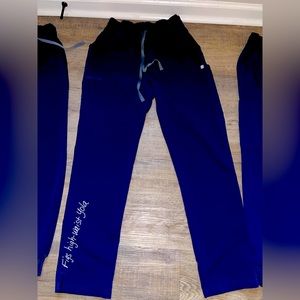 Figs Navy blue high-waist Yola scrub pants
